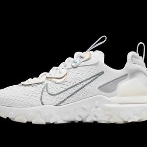Nike White and Gray React Vision Sneakers